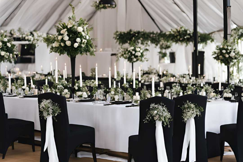 organiser un mariage black and white