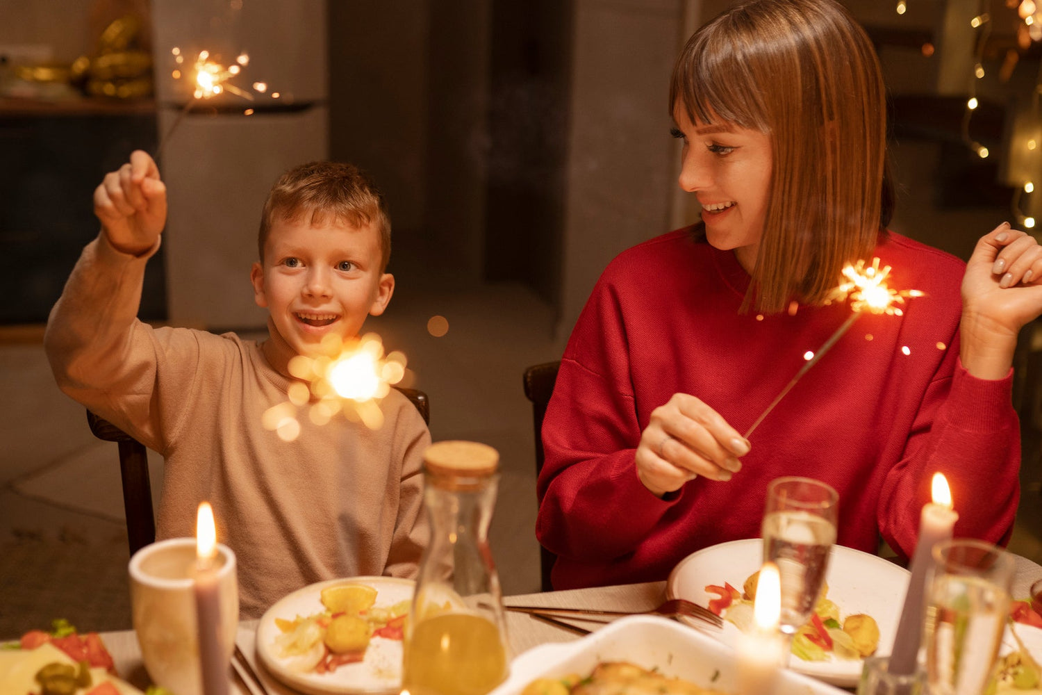 Fête du nouvel an avec des enfants