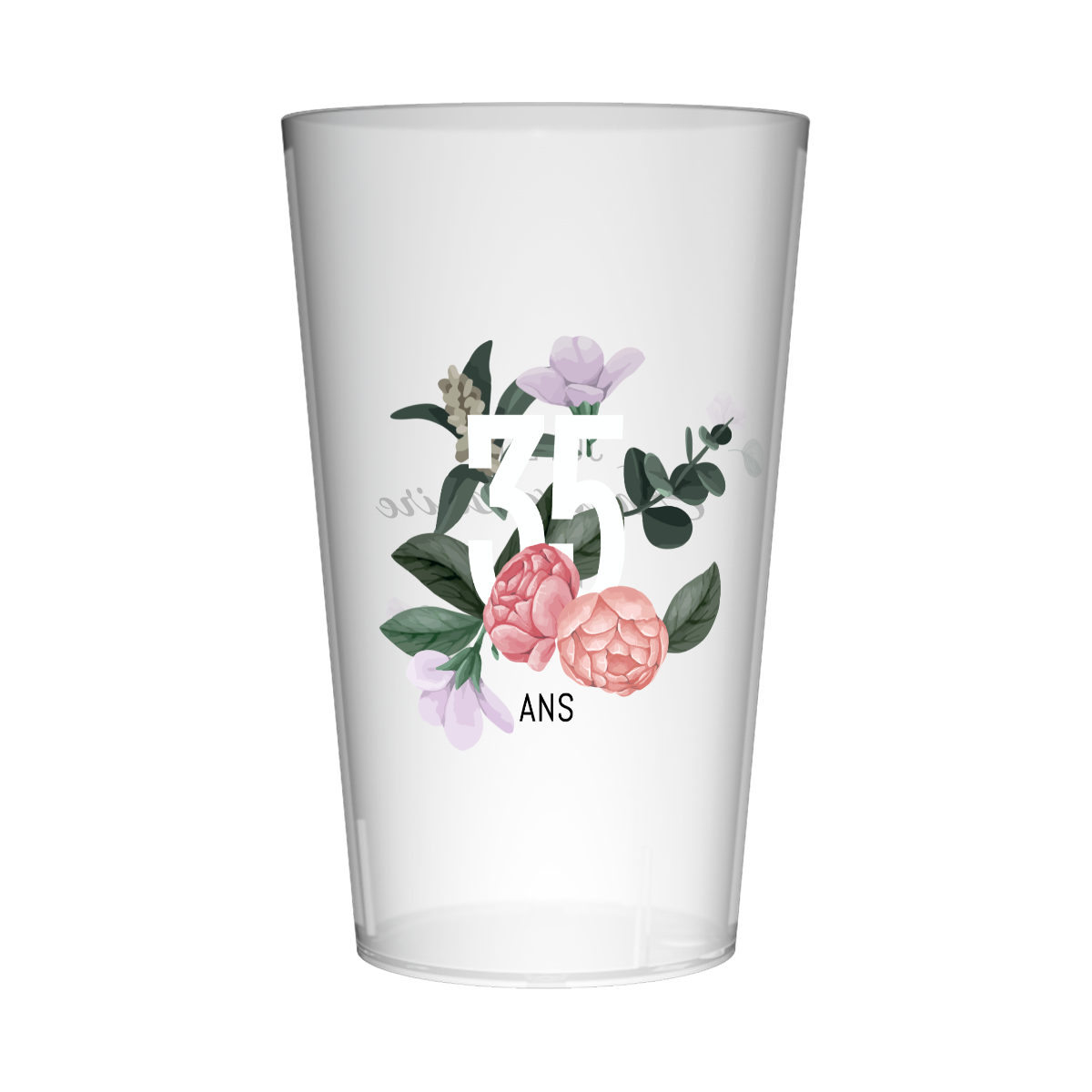 Gobelet personnalisé Anniversaire Chiffre & Fleurs