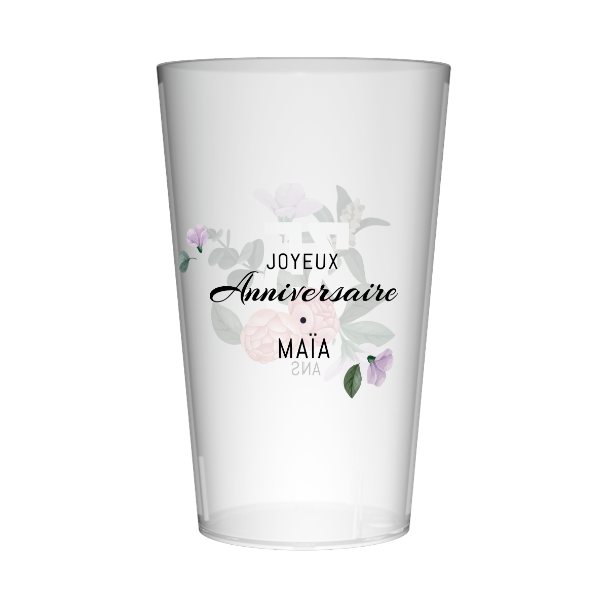 Gobelet personnalisé Anniversaire Chiffre & Fleurs 2