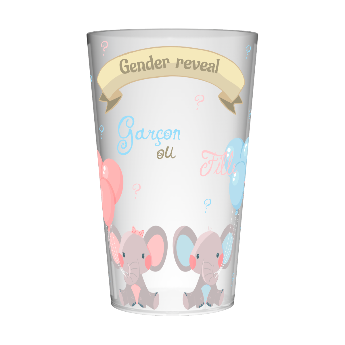 Gobelet personnalisé Gender Reveal Eléphants