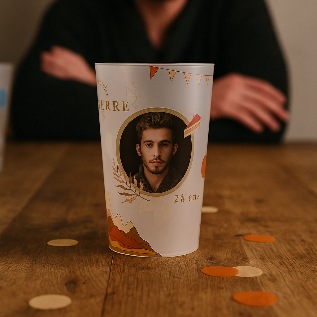 Gobelet personnalisé Anniversaire Photo & Automne