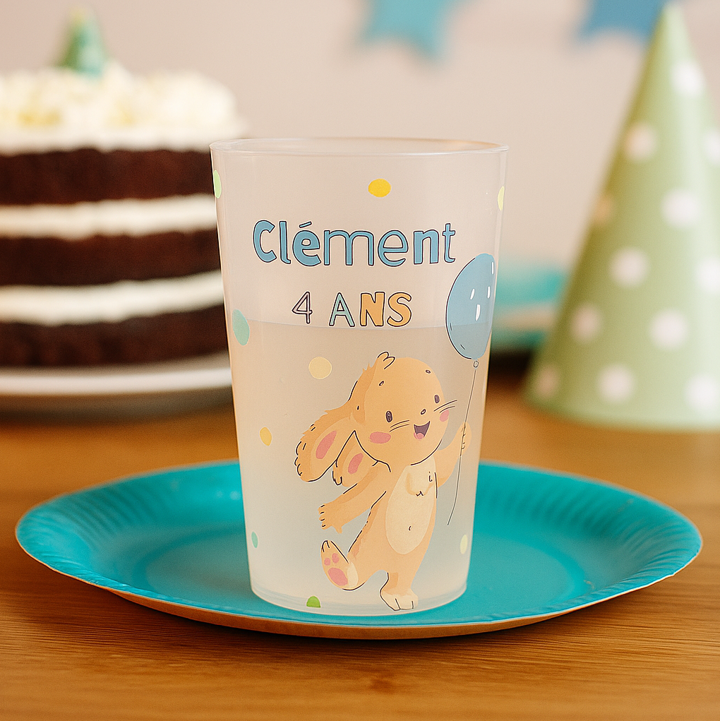 Gobelet personnalisé Anniversaire Lapin