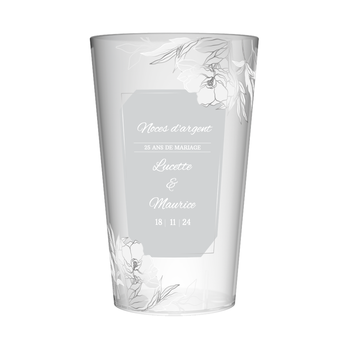 Gobelet personnalisé Noces d'argent