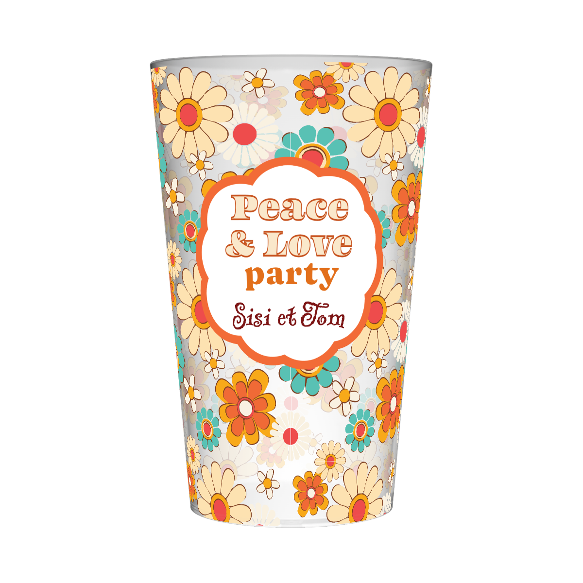 Gobelet personnalisé Soirée Peace & Love