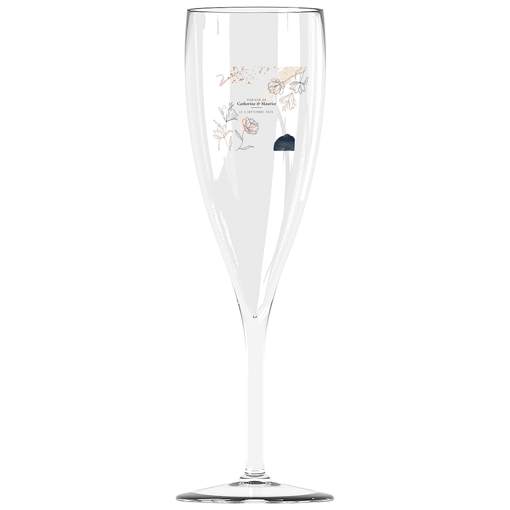 Flûte à champagne personnalisée Effervescence incassable mariage moderne champêtre