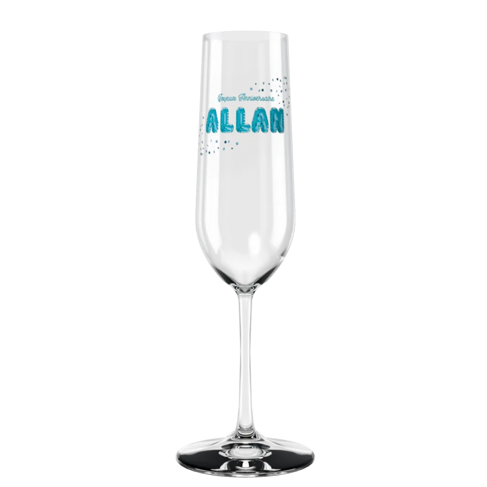 Flûte à champagne personnalisée en verre anniversaire