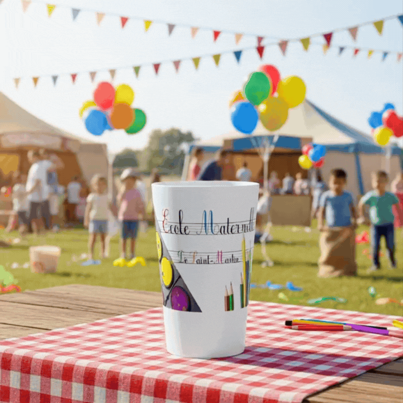 gobelet personnalise blanc ambiance kermesse