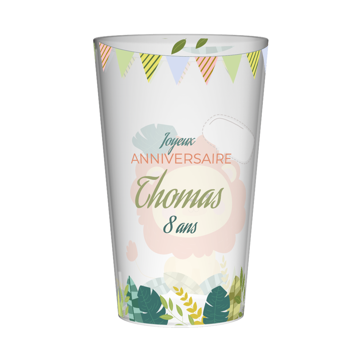 Gobelet personnalisé Anniversaire Lion