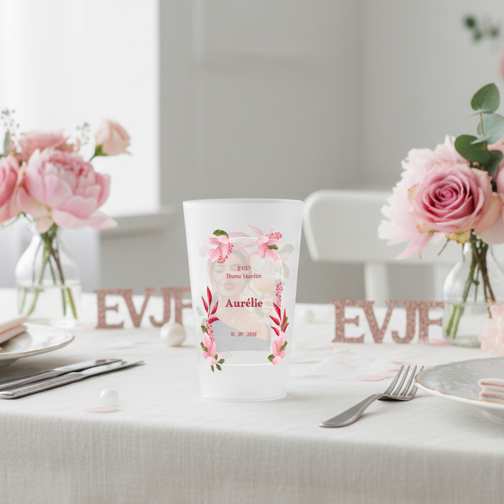 gobelet personnalise photo & fleurs evjf