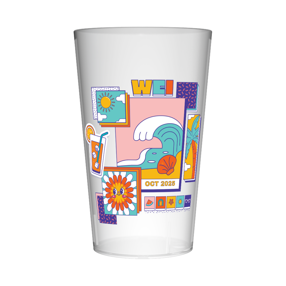 Gobelet personnalisé Week-end Intégration Design Coloré