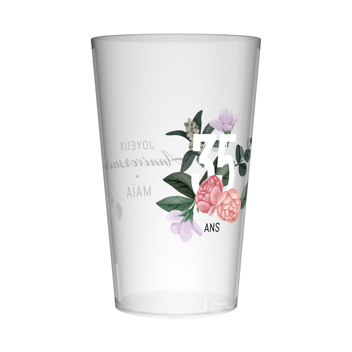Gobelet personnalisé Anniversaire Chiffre & Fleurs