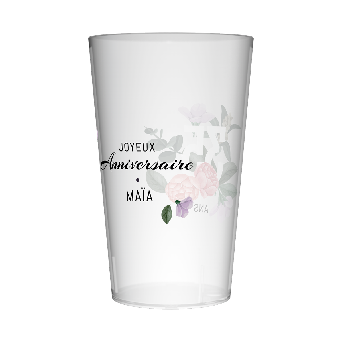 Gobelet personnalisé Anniversaire Chiffre & Fleurs 2