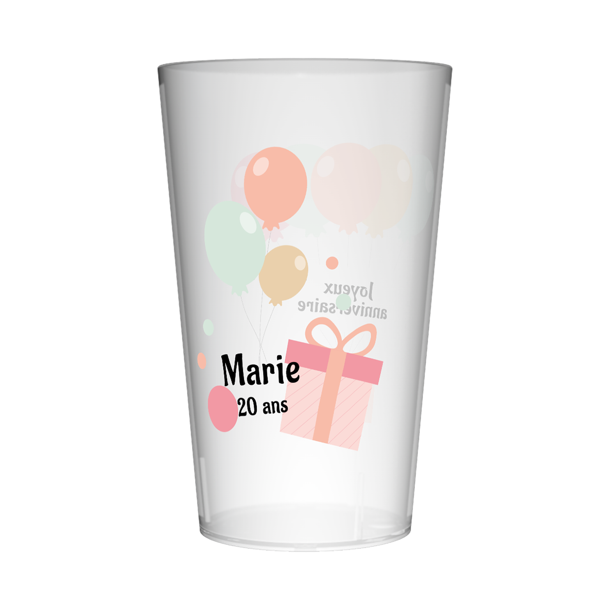 Gobelet personnalisé Anniversaire Ballons Pastel 2