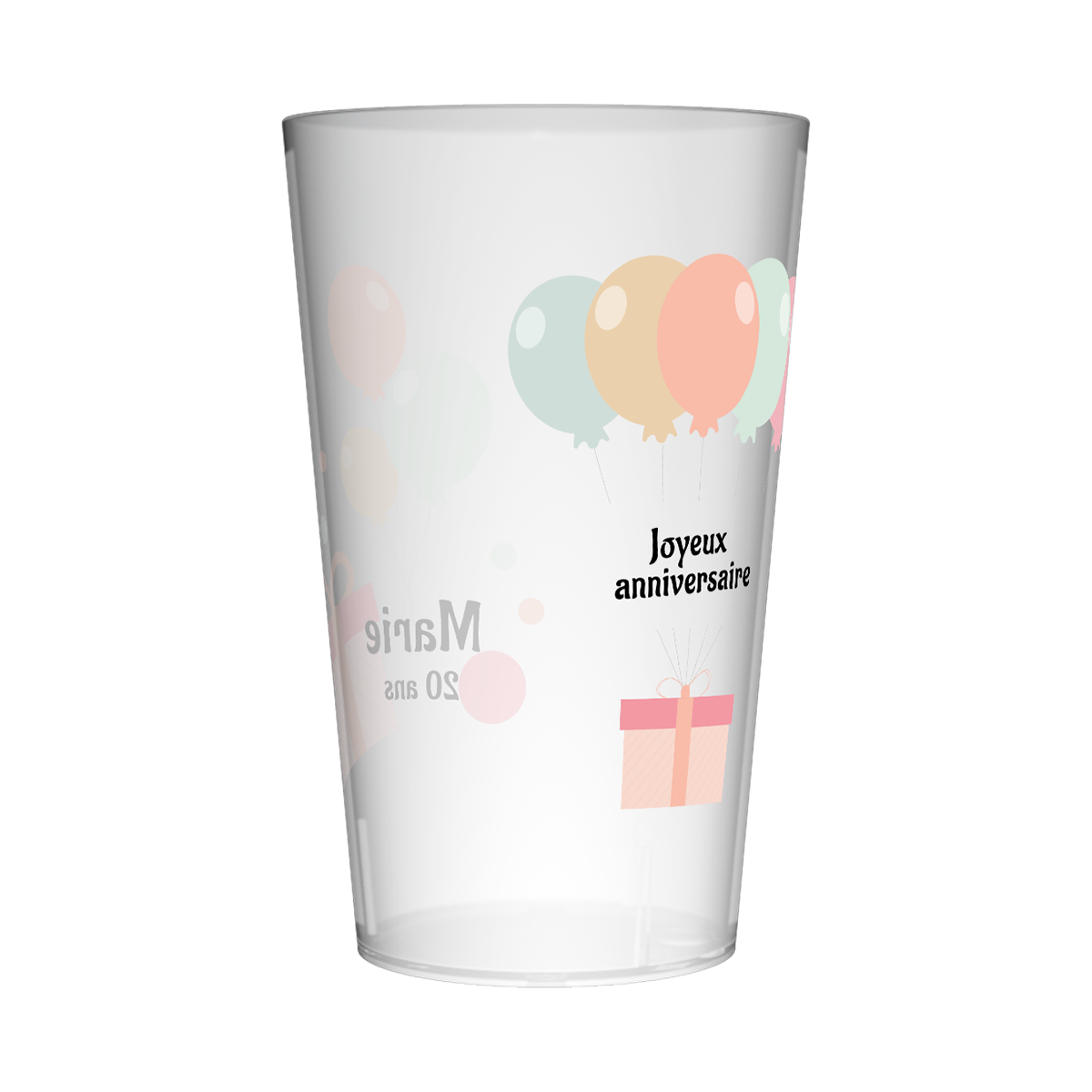 Gobelet personnalisé Anniversaire Ballons Pastel 3