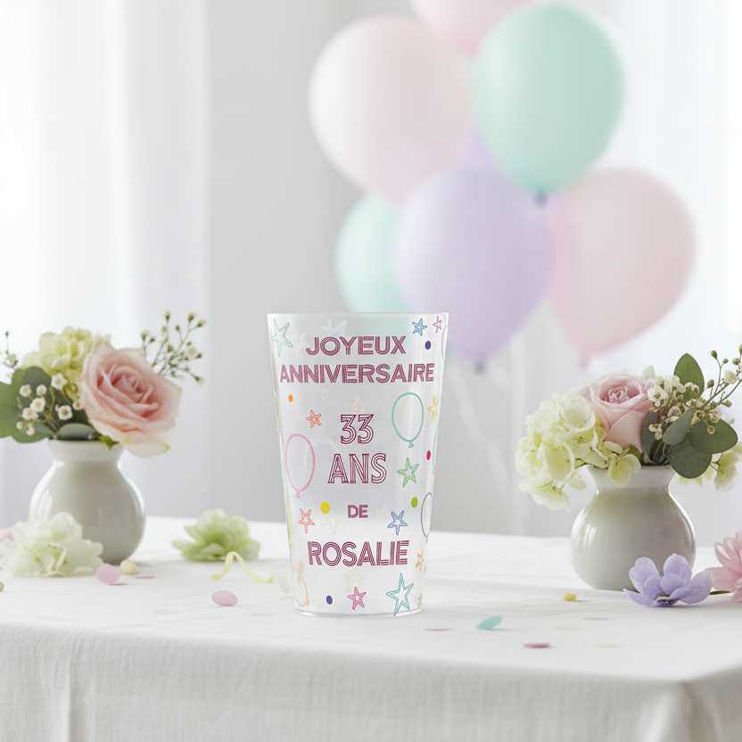 gobelet personnalise anniversaire ambiance dessin