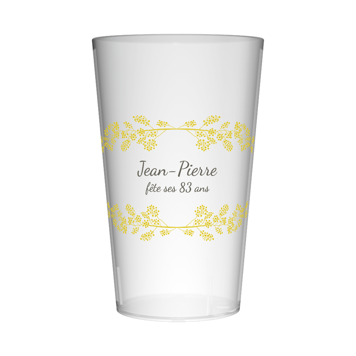 Gobelet personnalisé Anniversaire Brindille Fleur