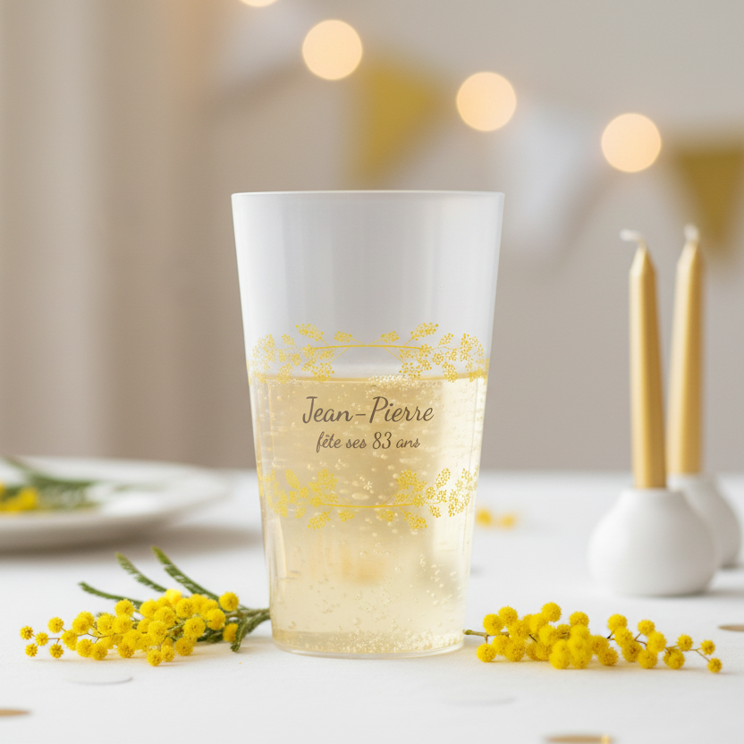 gobelet personnalise anniversaire brindille fleurs ambiance