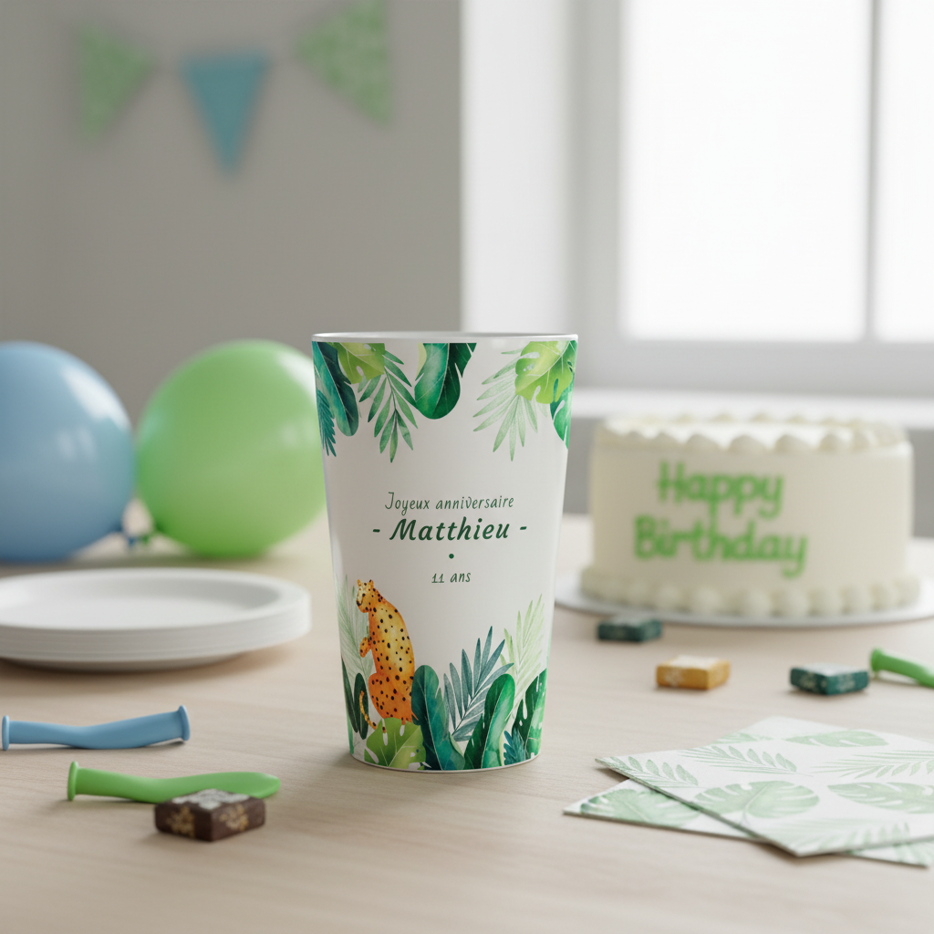 Gobelet personnalisé Anniversaire Guépard