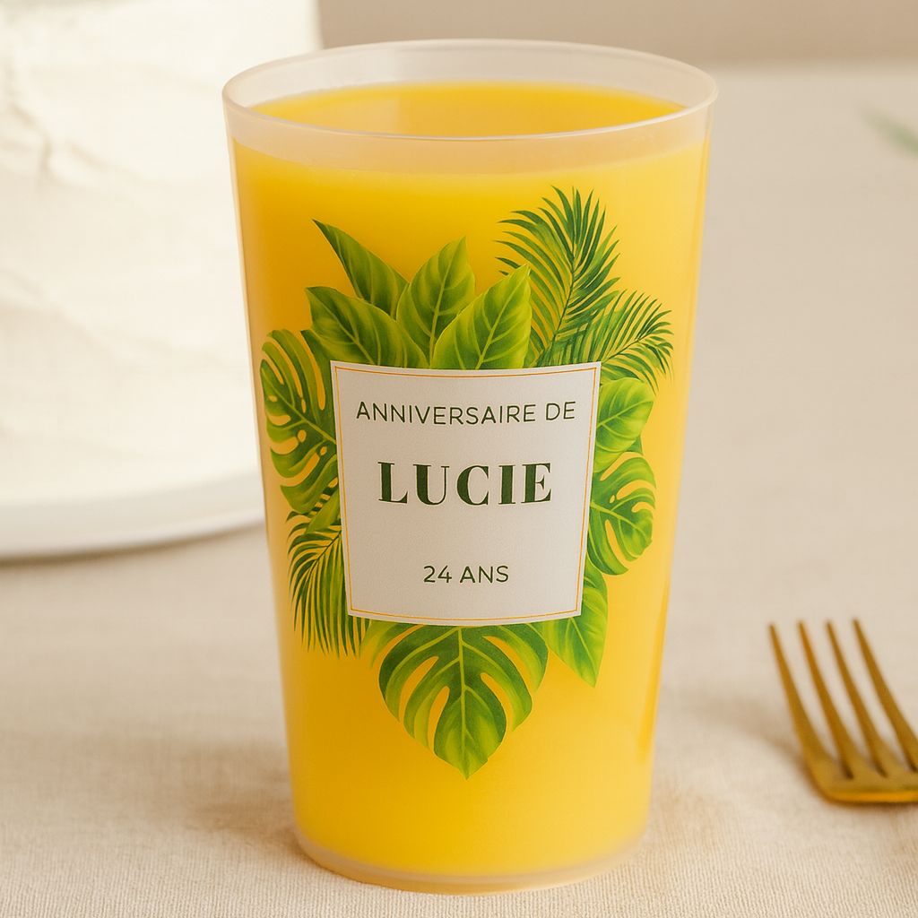 Gobelet personnalisé Anniversaire Jungle ambiance