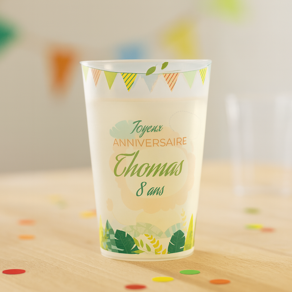 Gobelet personnalisé Anniversaire Lion ambiance