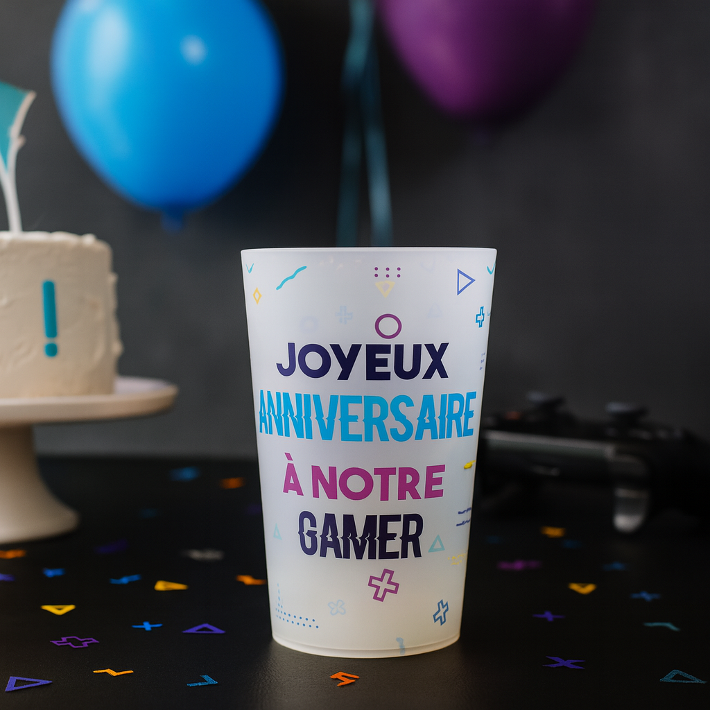 Gobelet personnalisé Anniversaire Jeux Vidéos ambiance