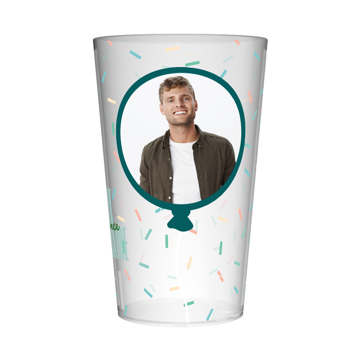 Gobelet personnalisé Anniversaire Photo & Confettis