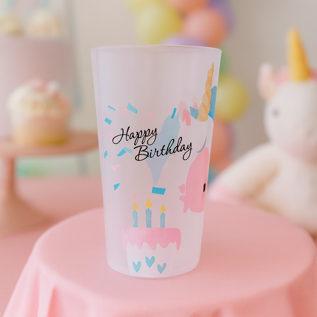 Gobelet personnalisé Anniversaire Licorne ambiance