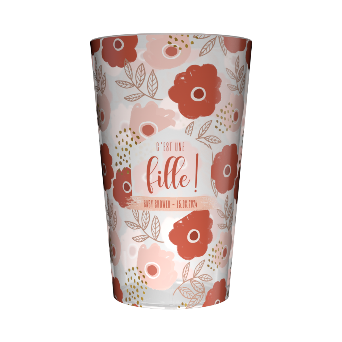 Gobelet personnalisé Baby Shower Fleurs