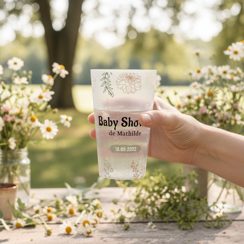 gobelet personnalise baby shower champetre