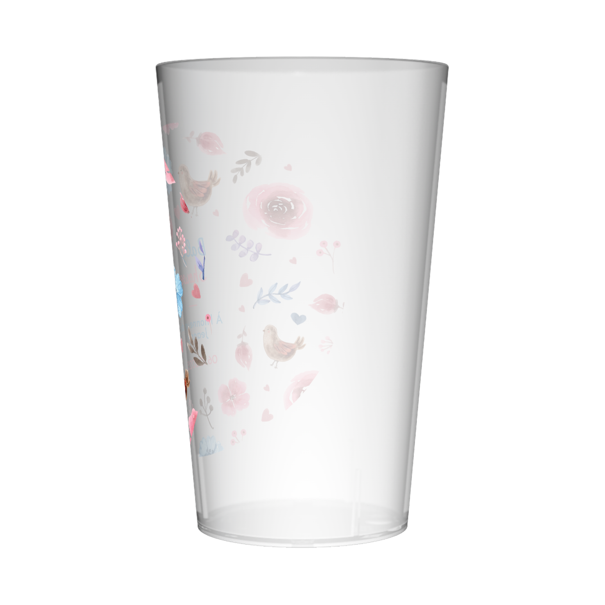 Gobelet personnalisé Baby Shower Fleurs Roses et Bleues 2