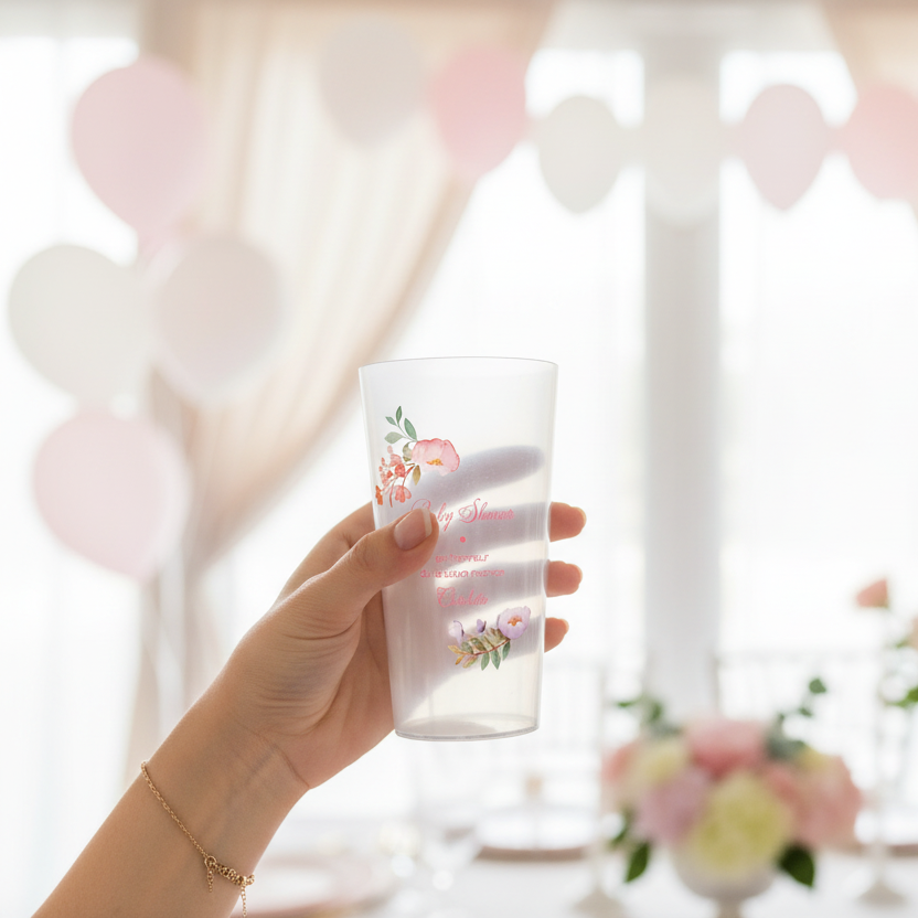 gobelet personnalise baby shower rose