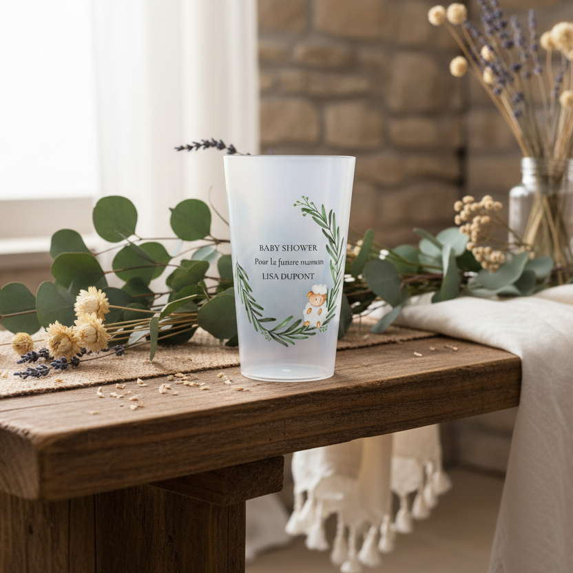 gobelet personnalise baby shower mouton