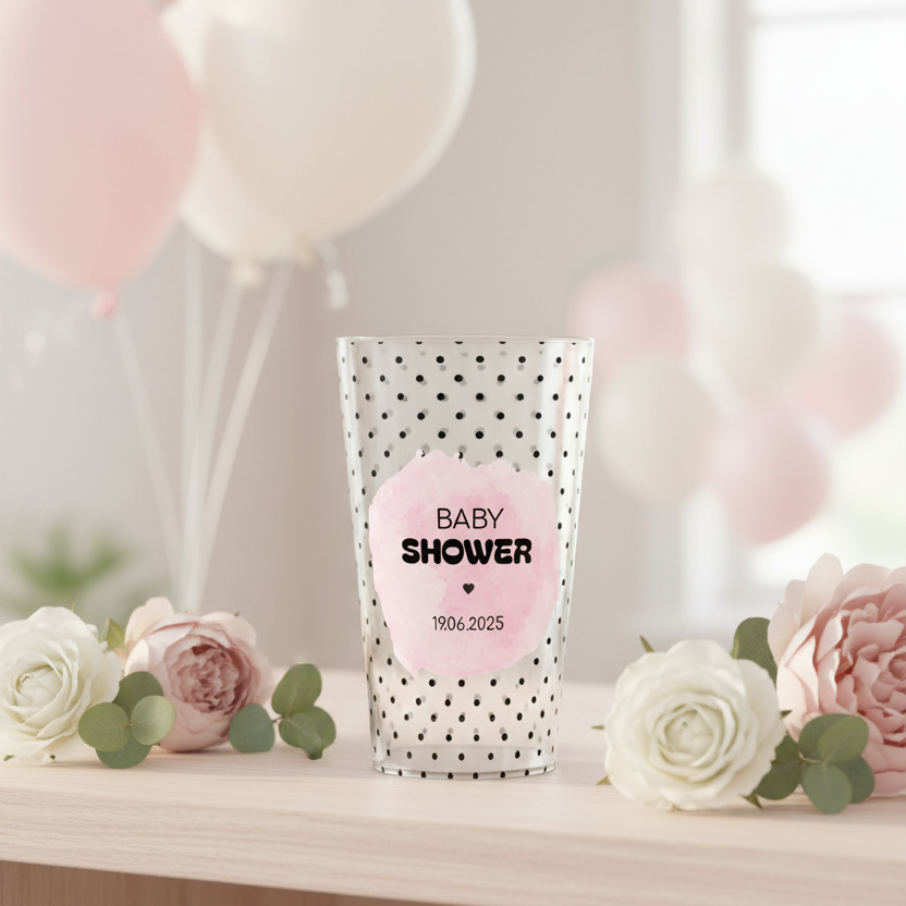 gobelet personnalise baby shower pois