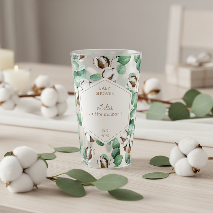 gobelet personnalise babyshower fleur de coton
