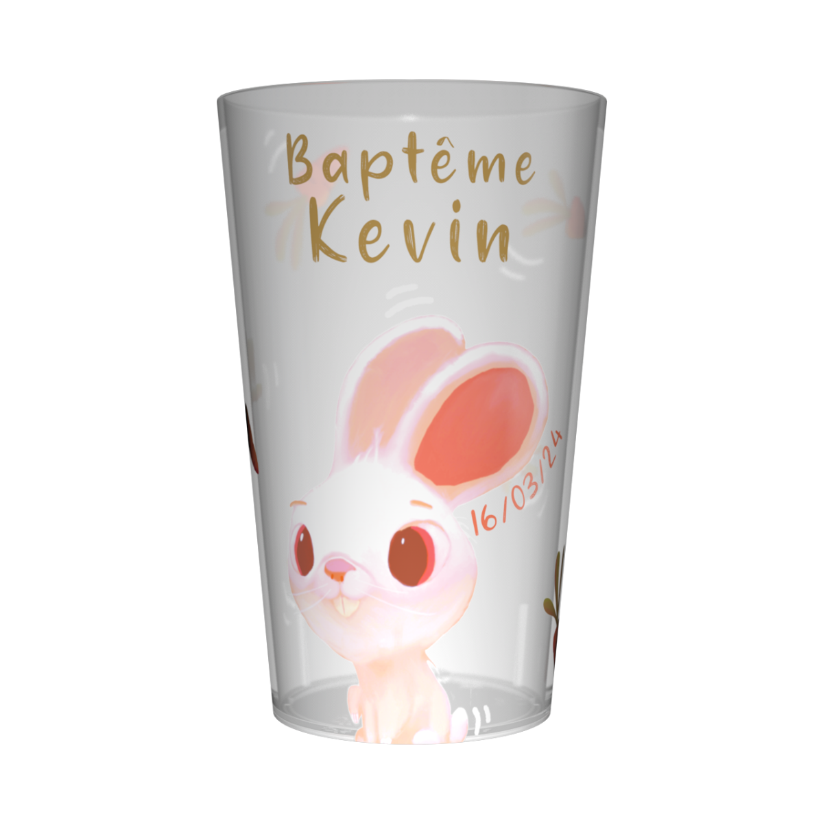 Gobelet personnalisé Baptême Lapin