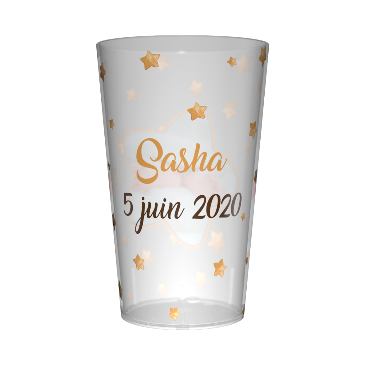 Gobelet personnalisé Baptême Étoiles
