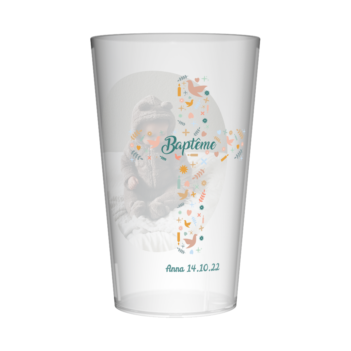 Gobelet personnalisé Baptême Croix