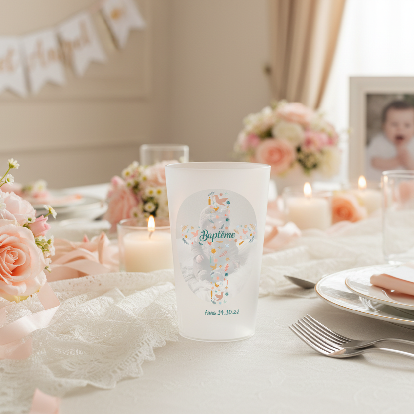 gobelet personnalise bapteme croix