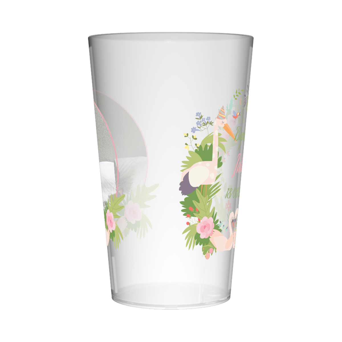 Gobelet personnalisé Baptême Cygnes 2