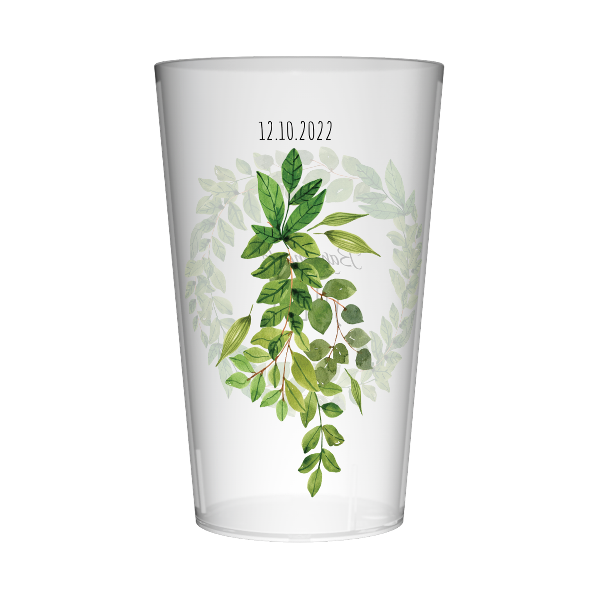 Gobelet personnalisé Baptême Feuilles 2