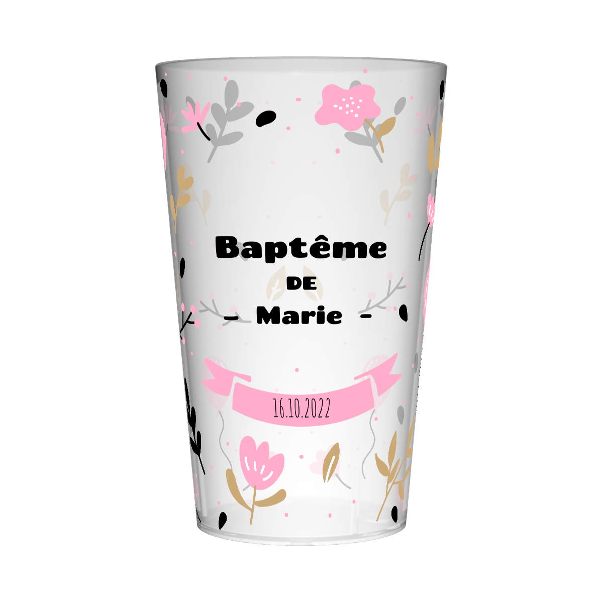 Gobelet personnalisé Baptême Nature