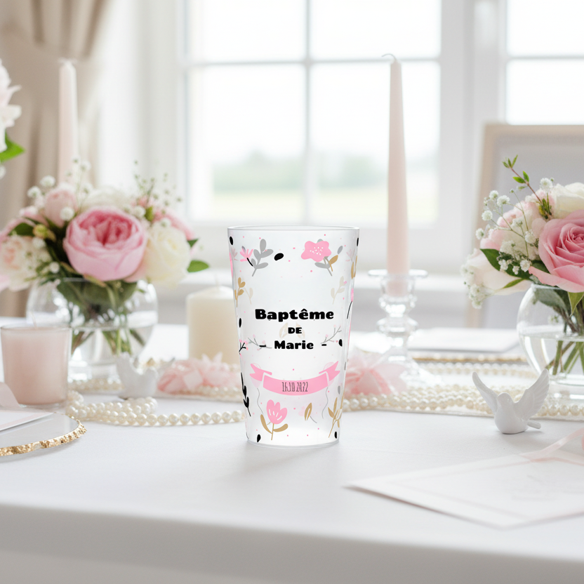 gobelet personnalise bapteme nature