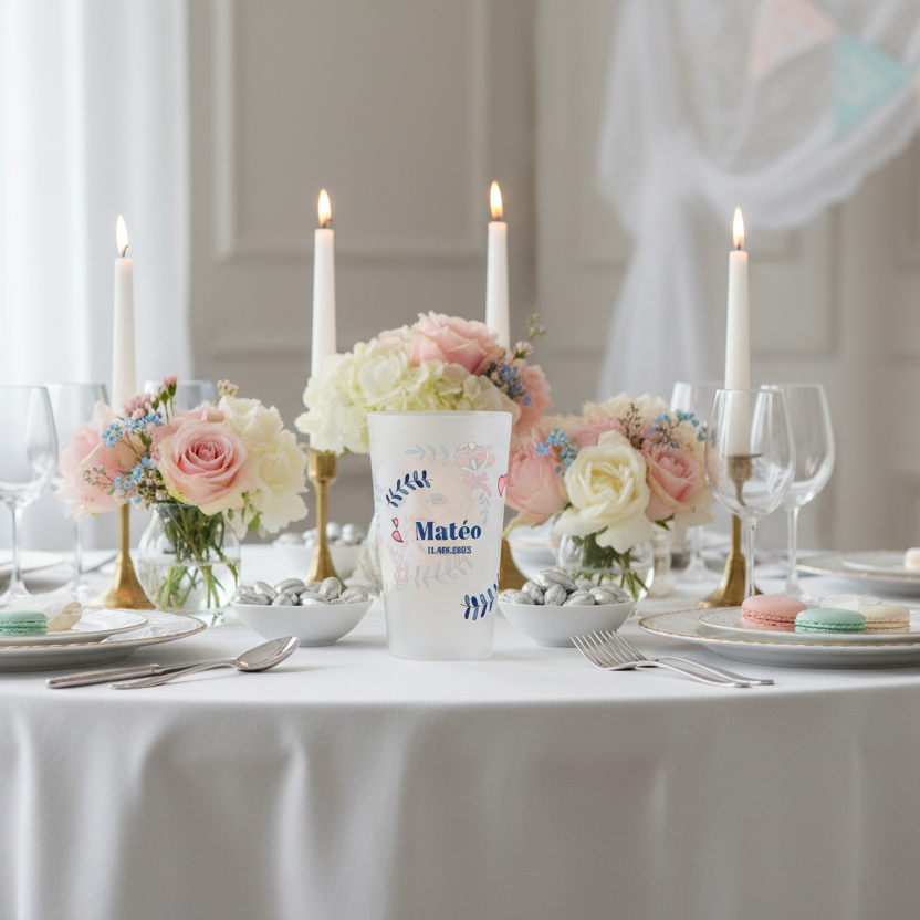 gobelet personnalise bapteme image bleu