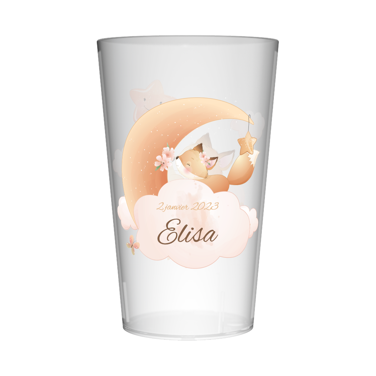 Gobelet personnalisé Baptême Renard 2