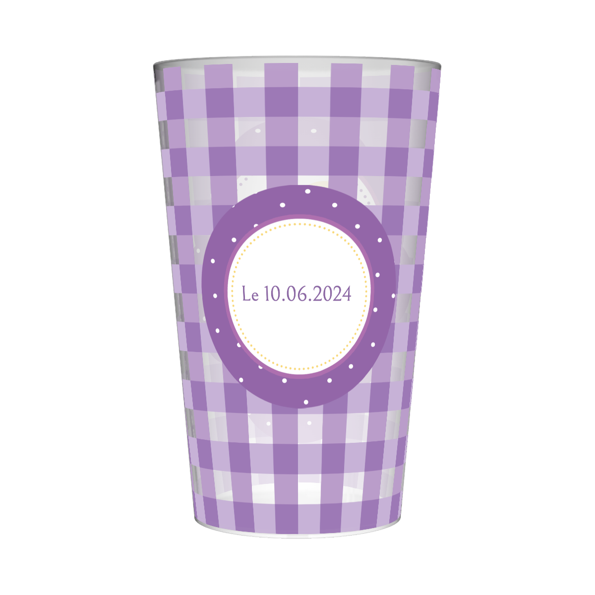 Gobelet personnalisé Baptême Vichy 2