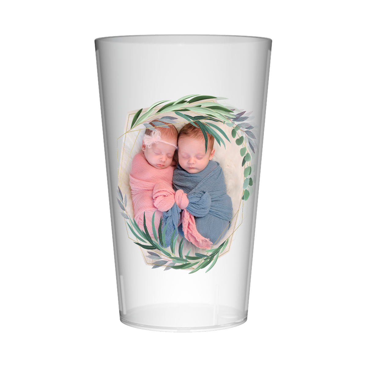 Gobelet personnalisé Baptême Photo & Feuille