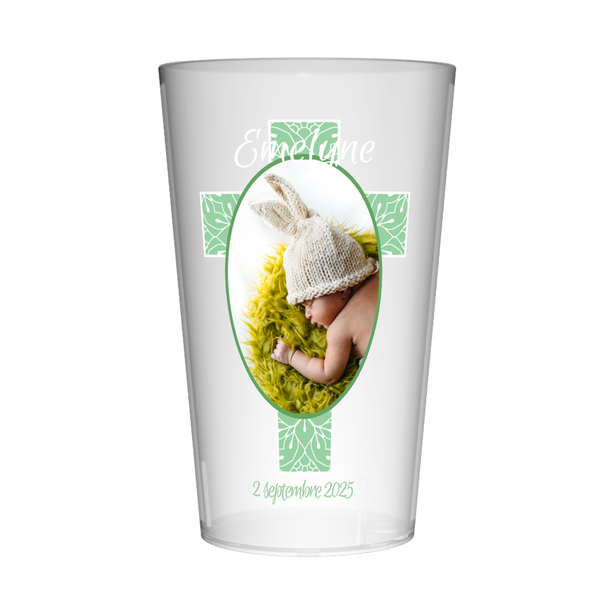 Gobelet personnalisé Baptême Image Ovale