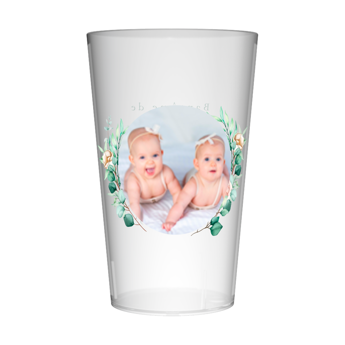 Gobelet personnalisé Baptême Photo Jumeaux