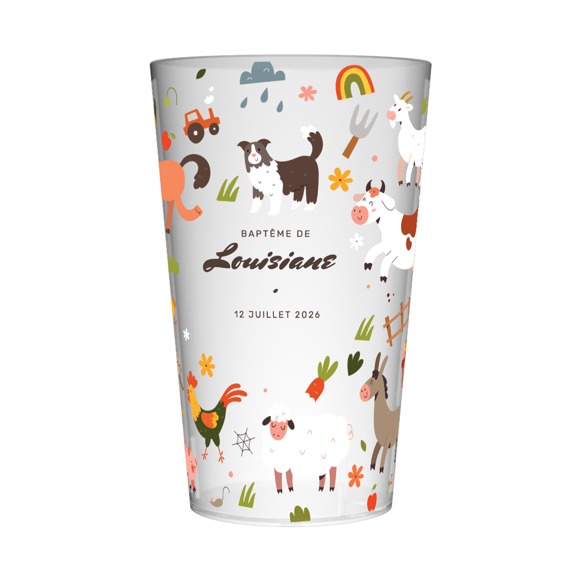 Gobelet personnalisé Baptême Animaux